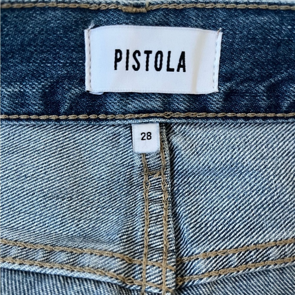 PISTOLA Jeans Women Size:28 Charlie High Rise Distressed Straight Leg Button Fly - Picture 6 of 17